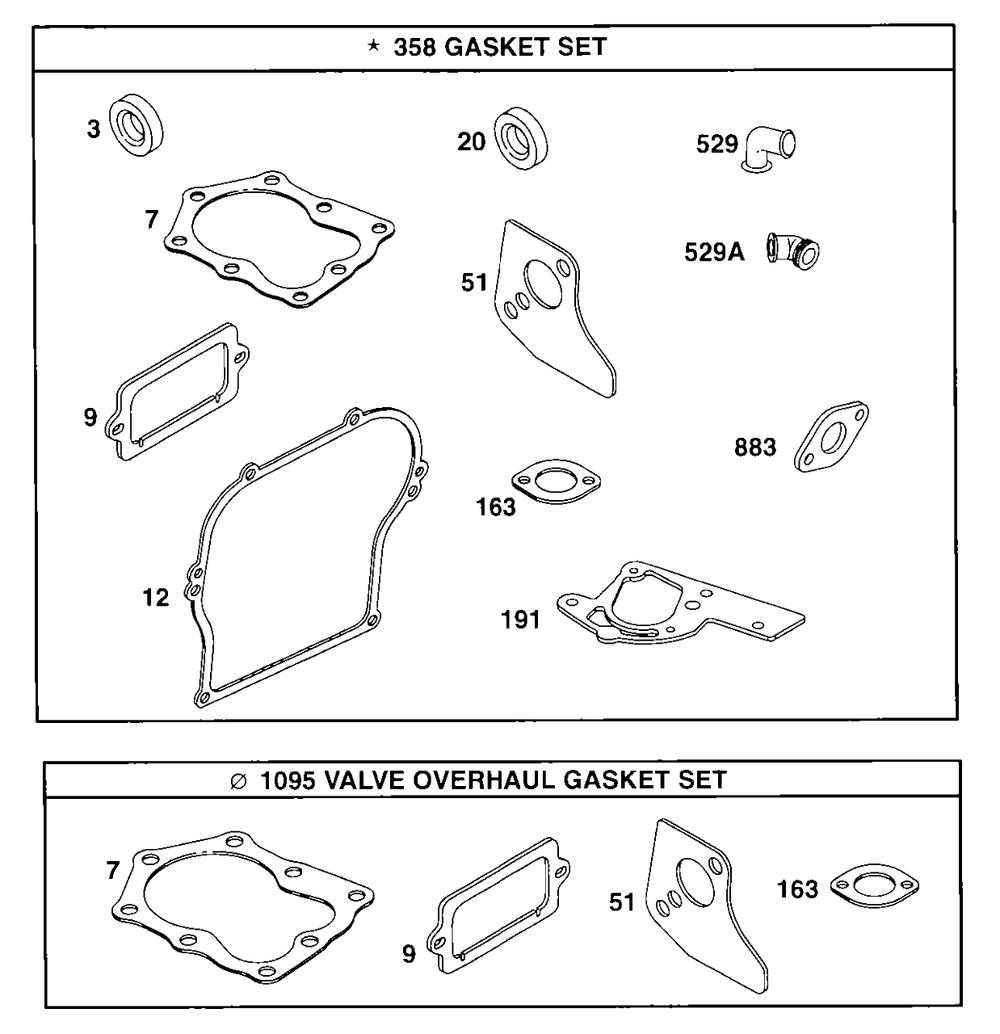 Gasket Set Diagram and Parts List for 90212-0216-01  Briggs and Stratton Engine
